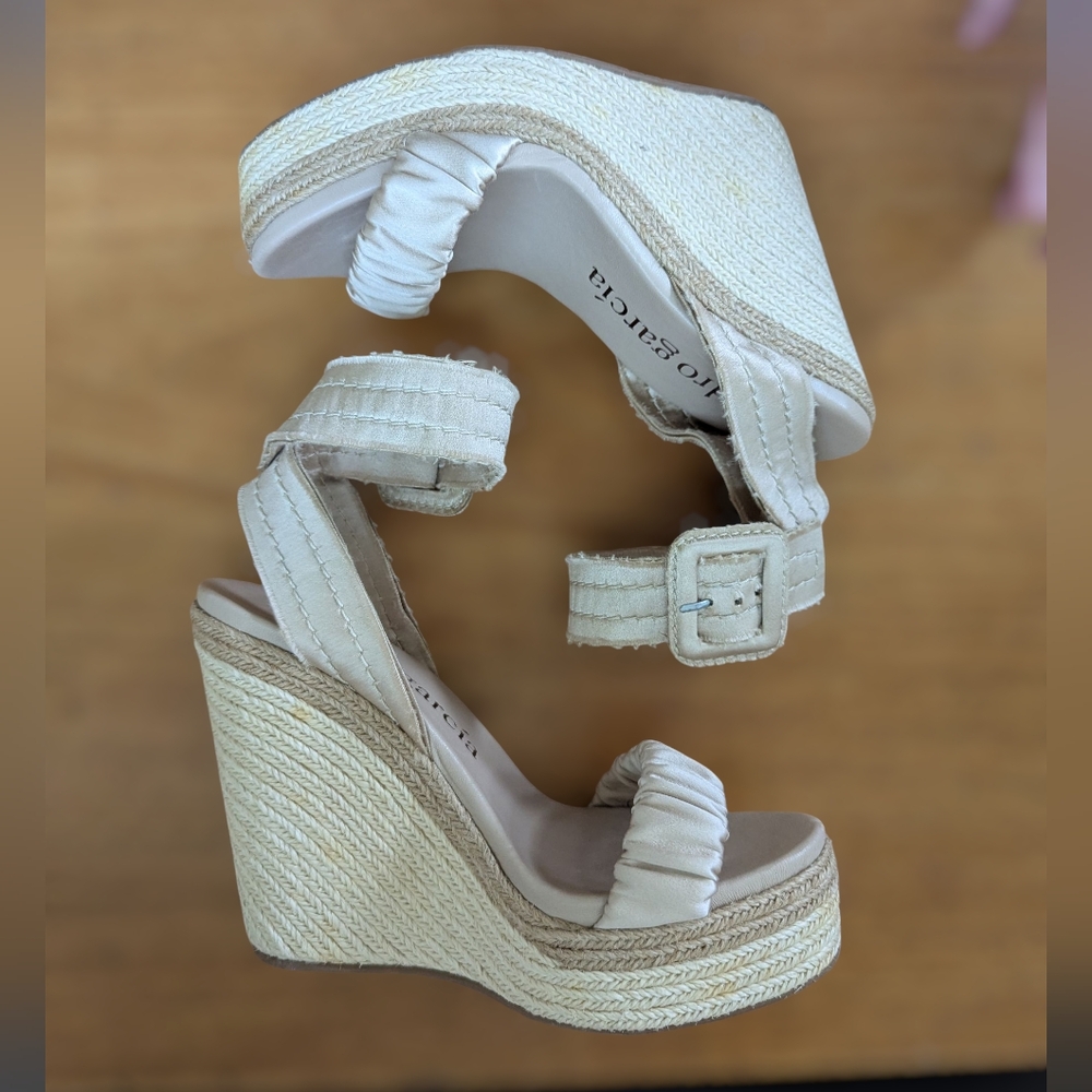 Pedro Garcia Satin Platform Espadrille Sandals - Main Image